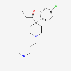 molecular formula C19H29ClN2O B1212906 4-Propionyl-4-(4-chlorophenyl)-1-(3-dimethylaminopropyl)piperidine CAS No. 42137-91-7