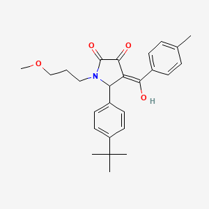 molecular formula C26H31NO4 B12129065 (4E)-5-(4-tert-butylphenyl)-4-[hydroxy(4-methylphenyl)methylidene]-1-(3-methoxypropyl)pyrrolidine-2,3-dione 