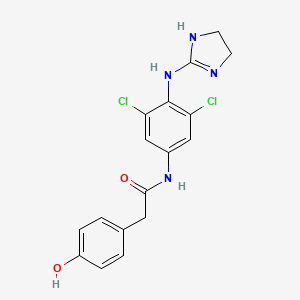 molecular formula C17H16Cl2N4O2 B1212907 Hydroxyphenacetyl aminoclonidine CAS No. 76958-98-0