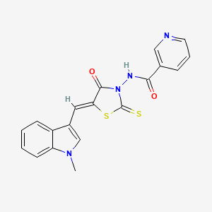 N-{(5Z)-5-[(1-methyl-1H-indol-3-yl)methylidene]-4-oxo-2-thioxo-1,3-thiazolidin-3-yl}pyridine-3-carboxamide