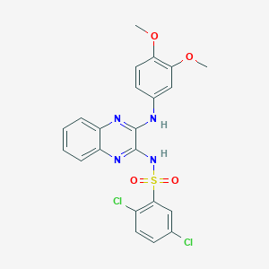 2,5-dichloro-N-{3-[(3,4-dimethoxyphenyl)amino]quinoxalin-2-yl}benzenesulfonamide