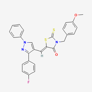 (5Z)-5-{[3-(4-fluorophenyl)-1-phenyl-1H-pyrazol-4-yl]methylidene}-3-(4-methoxybenzyl)-2-thioxo-1,3-thiazolidin-4-one