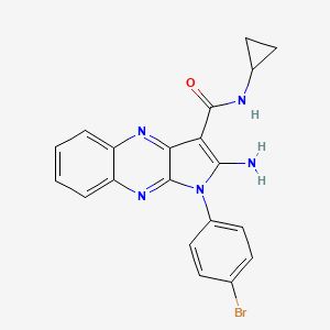 molecular formula C20H16BrN5O B12129207 2-amino-1-(4-bromophenyl)-N-cyclopropyl-1H-pyrrolo[2,3-b]quinoxaline-3-carboxamide 