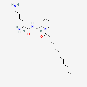 molecular formula C25H50N4O2 B1212925 2,6-Diamino-N-((1-(oxotridecyl)-2-piperidinyl)methyl)hexanamide CAS No. 136449-85-9