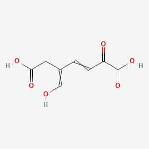 molecular formula C8H8O6 B1212926 2-Hydroxy-5-formyl-2,4-heptadienedioic acid 