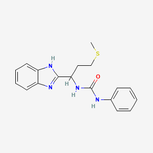 molecular formula C18H20N4OS B12129285 1-[1-(1H-benzimidazol-2-yl)-3-(methylsulfanyl)propyl]-3-phenylurea 