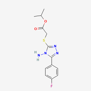 molecular formula C13H15FN4O2S B12129293 Methylethyl 2-[4-amino-5-(4-fluorophenyl)-1,2,4-triazol-3-ylthio]acetate 