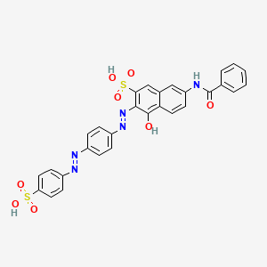 molecular formula C29H21N5O8S2 B1212932 7-(Benzoylamino)-4-hydroxy-3-((4-((4-sulfophenyl)azo)phenyl)azo)-2-naphthalenesulfonic acid CAS No. 25188-42-5