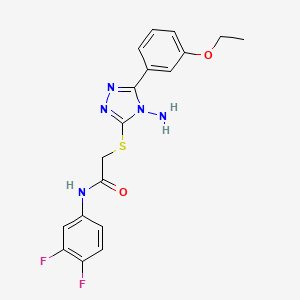 molecular formula C18H17F2N5O2S B12129324 2-[4-amino-5-(3-ethoxyphenyl)(1,2,4-triazol-3-ylthio)]-N-(3,4-difluorophenyl)a cetamide 