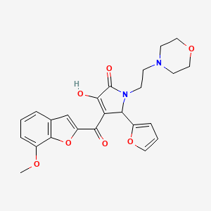 molecular formula C24H24N2O7 B12129334 5-(2-Furyl)-3-hydroxy-4-[(7-methoxybenzo[d]furan-2-yl)carbonyl]-1-(2-morpholin-4-ylethyl)-3-pyrrolin-2-one 