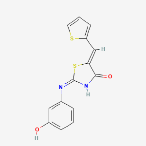 molecular formula C14H10N2O2S2 B12129370 2-(3-hydroxyphenylamino)-5-(thiophen-2-ylmethylene)thiazol-4(5H)-one 