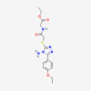 ethyl N-({[4-amino-5-(4-ethoxyphenyl)-4H-1,2,4-triazol-3-yl]sulfanyl}acetyl)glycinate