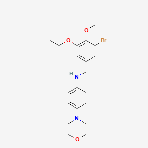 molecular formula C21H27BrN2O3 B1212940 N-[(3-bromo-4,5-diethoxyphenyl)methyl]-4-(4-morpholinyl)aniline 