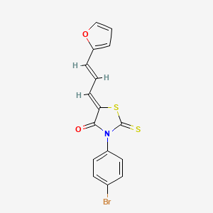 molecular formula C16H10BrNO2S2 B12129464 5-((2E)-3-(2-furyl)prop-2-enylidene)-3-(4-bromophenyl)-2-thioxo-1,3-thiazolidi n-4-one 