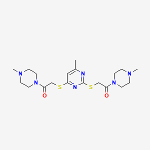 2,2'-((6-Methylpyrimidine-2,4-diyl)bis(sulfanediyl))bis(1-(4-methylpiperazin-1-yl)ethanone)