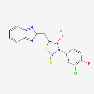 (5Z)-5-(1H-benzimidazol-2-ylmethylidene)-3-(3-chloro-4-fluorophenyl)-2-thioxo-1,3-thiazolidin-4-one