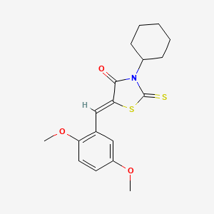 5-[(2,5-Dimethoxyphenyl)methylene]-3-cyclohexyl-2-thioxo-1,3-thiazolidin-4-one