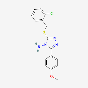 molecular formula C16H15ClN4OS B12129586 3-[(2-Chlorophenyl)methylthio]-5-(4-methoxyphenyl)-1,2,4-triazole-4-ylamine 