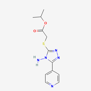 molecular formula C12H15N5O2S B12129617 propan-2-yl {[4-amino-5-(pyridin-4-yl)-4H-1,2,4-triazol-3-yl]sulfanyl}acetate CAS No. 676632-36-3