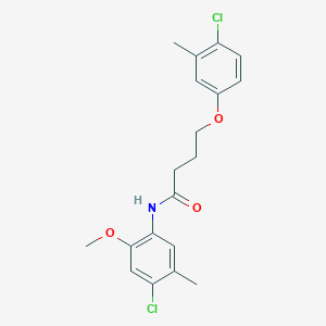 molecular formula C19H21Cl2NO3 B12129621 N-(4-chloro-2-methoxy-5-methylphenyl)-4-(4-chloro-3-methylphenoxy)butanamide CAS No. 6154-76-3