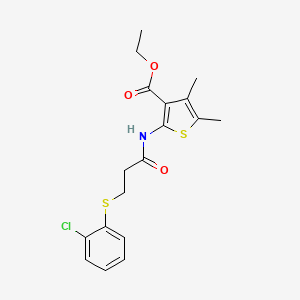 Ethyl 2-{3-[(2-chlorophenyl)sulfanyl]propanamido}-4,5-dimethylthiophene-3-carboxylate