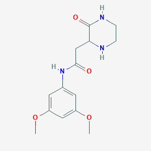 N-(3,5-dimethoxyphenyl)-2-(3-oxopiperazin-2-yl)acetamide