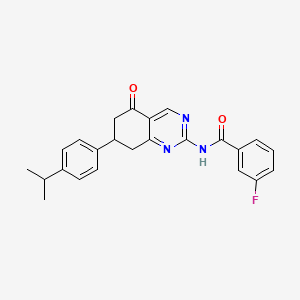 3-fluoro-N-{5-oxo-7-[4-(propan-2-yl)phenyl]-5,6,7,8-tetrahydroquinazolin-2-yl}benzamide