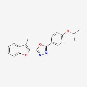 molecular formula C20H18N2O3 B12129777 2-(3-Methyl-1-benzofuran-2-yl)-5-[4-(propan-2-yloxy)phenyl]-1,3,4-oxadiazole 