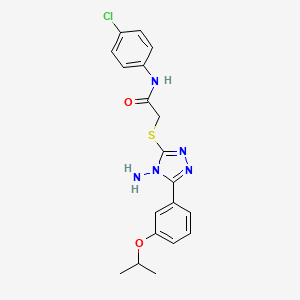 molecular formula C19H20ClN5O2S B12129838 2-{4-amino-5-[3-(methylethoxy)phenyl](1,2,4-triazol-3-ylthio)}-N-(4-chlorophen yl)acetamide 