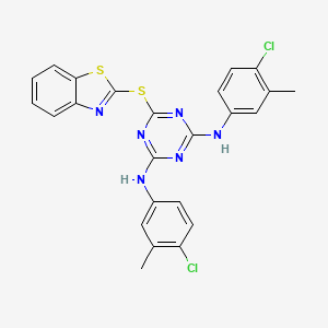 6-(1,3-benzothiazol-2-ylsulfanyl)-N,N'-bis(4-chloro-3-methylphenyl)-1,3,5-triazine-2,4-diamine