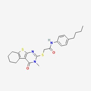 N-(4-butylphenyl)-2-(3-methyl-4-oxo(3,5,6,7,8-pentahydrobenzo[b]thiopheno[2,3-d]pyrimidin-2-ylthio))acetamide