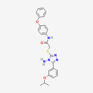 2-({4-amino-5-[3-(propan-2-yloxy)phenyl]-4H-1,2,4-triazol-3-yl}sulfanyl)-N-(4-phenoxyphenyl)acetamide