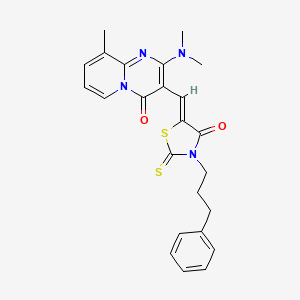 2-(dimethylamino)-9-methyl-3-{(Z)-[4-oxo-3-(3-phenylpropyl)-2-thioxo-1,3-thiazolidin-5-ylidene]methyl}-4H-pyrido[1,2-a]pyrimidin-4-one