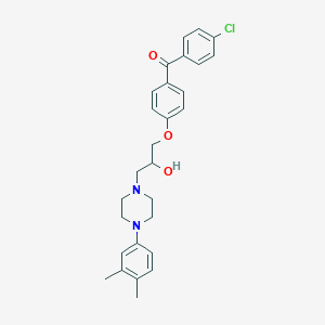 1-[4-(4-Chlorobenzoyl)phenoxy]-3-[4-(3,4-dimethylphenyl)piperazin-1-yl]propan-2-ol