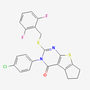 molecular formula C22H15ClF2N2OS2 B12129980 C22H15ClF2N2OS2 