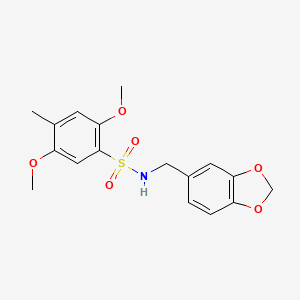 N-(1,3-benzodioxol-5-ylmethyl)-2,5-dimethoxy-4-methylbenzenesulfonamide