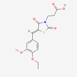 3-[(5Z)-5-(4-ethoxy-3-methoxybenzylidene)-2,4-dioxo-1,3-thiazolidin-3-yl]propanoic acid