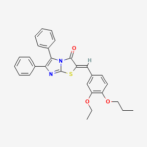 molecular formula C29H26N2O3S B12130079 (2Z)-2-(3-ethoxy-4-propoxybenzylidene)-5,6-diphenylimidazo[2,1-b][1,3]thiazol-3(2H)-one 