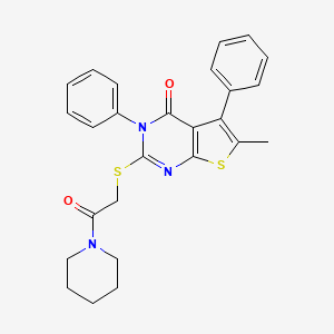 6-methyl-2-{[2-oxo-2-(piperidin-1-yl)ethyl]sulfanyl}-3,5-diphenyl-3H,4H-thieno[2,3-d]pyrimidin-4-one