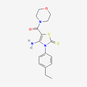 4-Amino-3-(4-ethylphenyl)-5-(morpholine-4-carbonyl)-2,3-dihydro-1,3-thiazole-2-thione