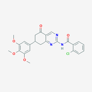 2-chloro-N-[5-oxo-7-(3,4,5-trimethoxyphenyl)-5,6,7,8-tetrahydroquinazolin-2-yl]benzamide