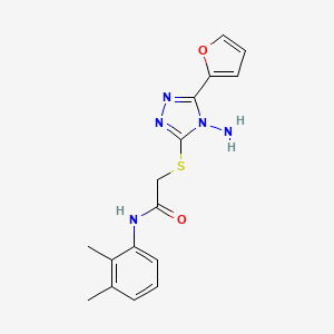 molecular formula C16H17N5O2S B12130217 2-(4-amino-5-(2-furyl)(1,2,4-triazol-3-ylthio))-N-(2,3-dimethylphenyl)acetamid e 