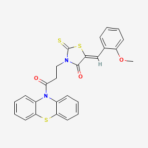 (5Z)-5-(2-methoxybenzylidene)-3-[3-oxo-3-(10H-phenothiazin-10-yl)propyl]-2-thioxo-1,3-thiazolidin-4-one