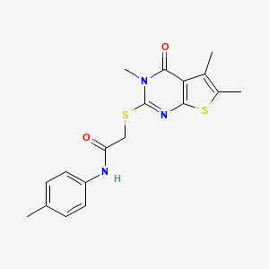 N-(4-methylphenyl)-2-(3,5,6-trimethyl-4-oxo(3-hydrothiopheno[2,3-d]pyrimidin-2-ylthio))acetamide