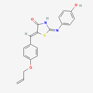 (2E,5Z)-2-[(4-hydroxyphenyl)imino]-5-[4-(prop-2-en-1-yloxy)benzylidene]-1,3-thiazolidin-4-one