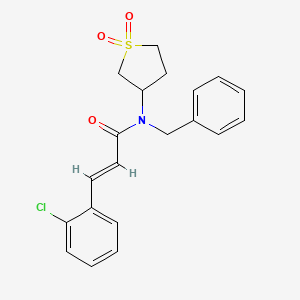 molecular formula C20H20ClNO3S B12130323 (2E)-N-benzyl-3-(2-chlorophenyl)-N-(1,1-dioxidotetrahydrothiophen-3-yl)prop-2-enamide 