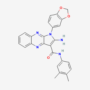 molecular formula C26H21N5O3 B12130354 2-amino-1-(1,3-benzodioxol-5-yl)-N-(3,4-dimethylphenyl)-1H-pyrrolo[2,3-b]quinoxaline-3-carboxamide 