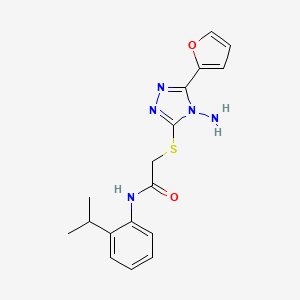 2-(4-amino-5-(2-furyl)(1,2,4-triazol-3-ylthio))-N-[2-(methylethyl)phenyl]aceta mide