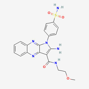 molecular formula C20H20N6O4S B12130392 2-amino-N-(2-methoxyethyl)-1-(4-sulfamoylphenyl)-1H-pyrrolo[2,3-b]quinoxaline-3-carboxamide 