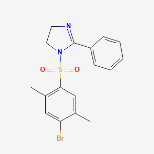 molecular formula C17H17BrN2O2S B12130442 1-(4-bromo-2,5-dimethylbenzenesulfonyl)-2-phenyl-4,5-dihydro-1H-imidazole 